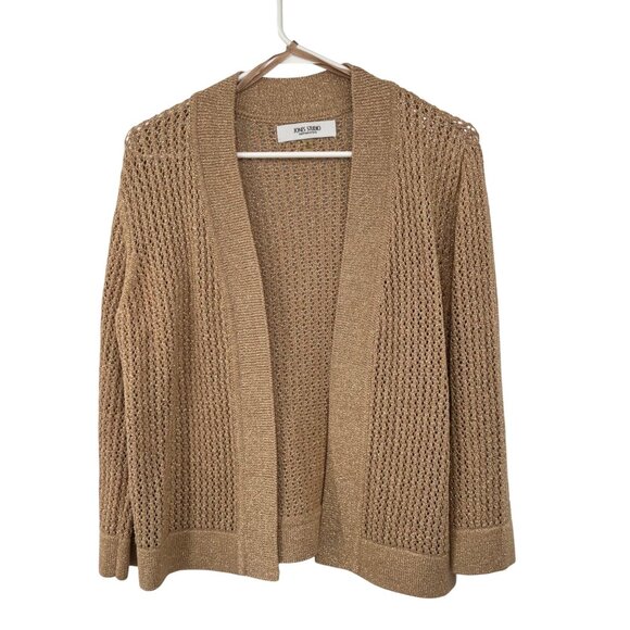 Jones Studio Sweaters - Jones Studio Gold Sparkle Open Front Cardigan Womens M Used New Years Eve